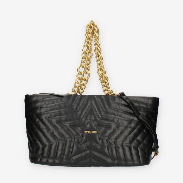 Marc Ellis Star Tote L Borsa modello shopping nera trapuntata