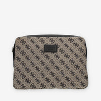 Guess Strave Tracolla da uomo in tessuto logato grigio