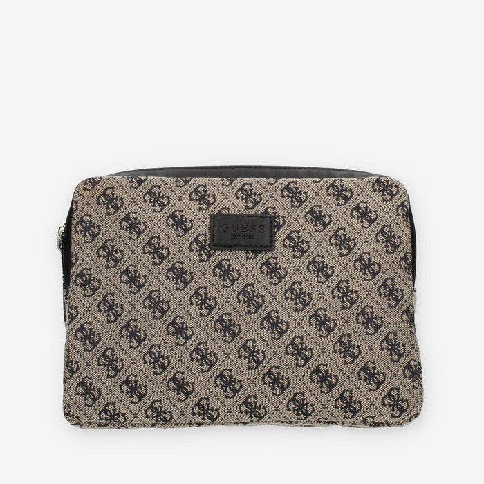 Guess Strave Tracolla da uomo in tessuto logato grigio