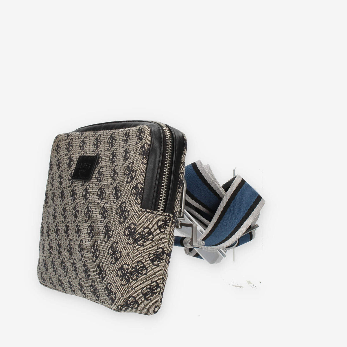 Guess Strave Tracolla da uomo in tessuto logato grigio