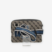 Guess Strave Tracolla da uomo in tessuto logato grigio