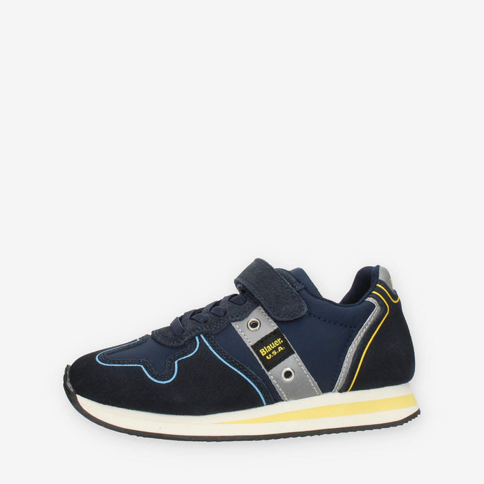 Blauer Kids Quick Sneakers blu e gialle da bimbo