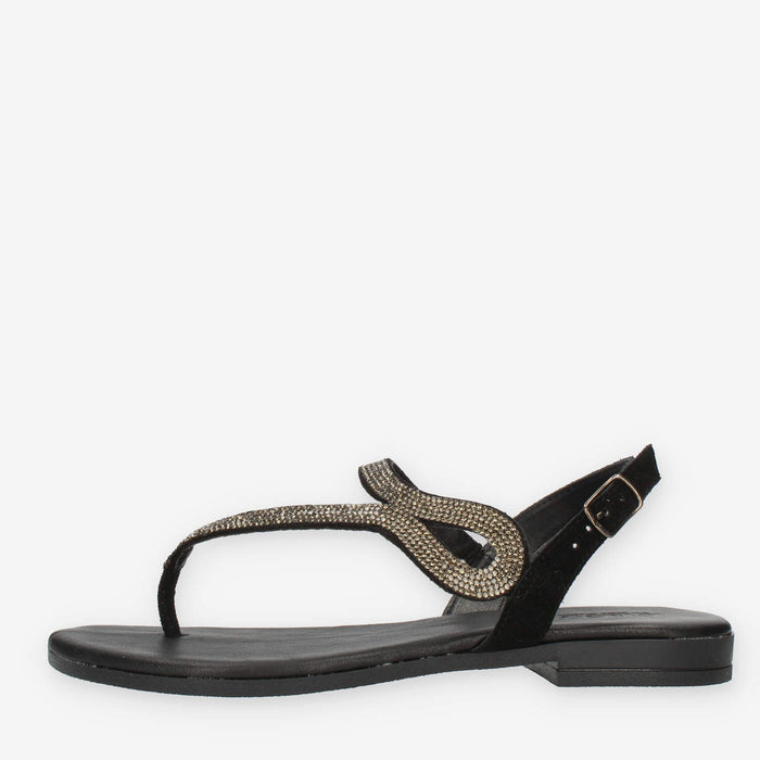 Igi&Co Sandali infradito neri con strass