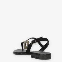 Igi&Co Sandali infradito neri con strass