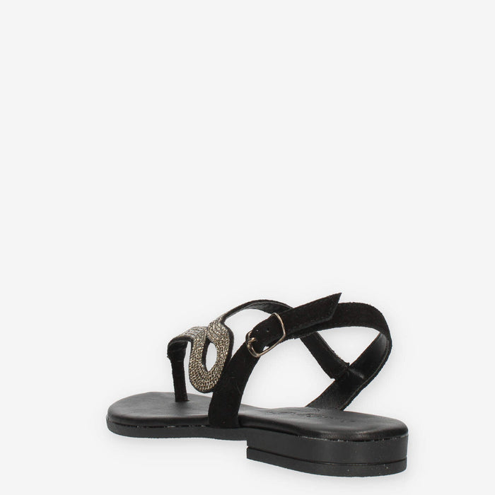 Igi&Co Sandali infradito neri con strass