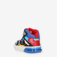 Geox Grayjay Boy Sneakers alte da bimbo con luci blu rosse e gialle