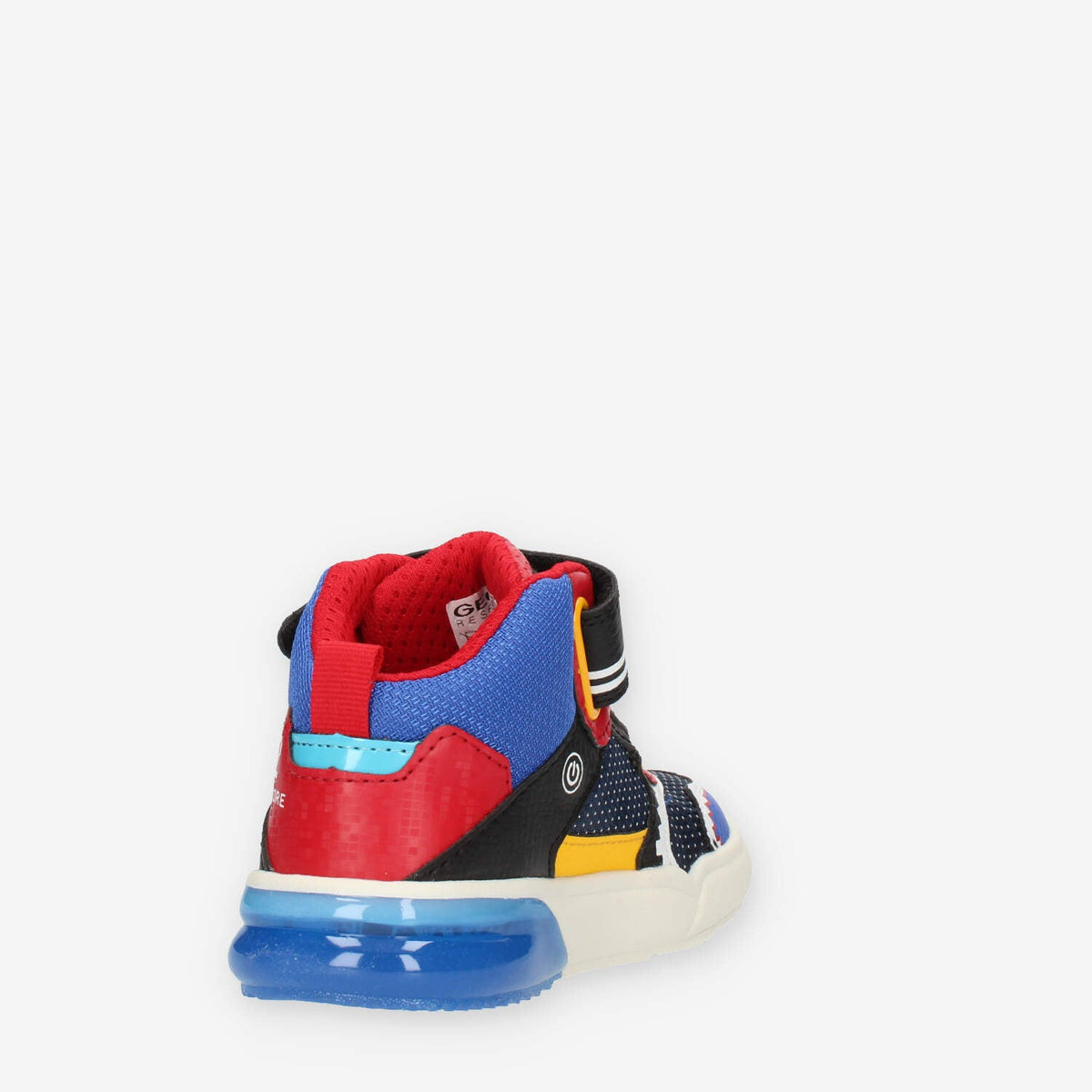 Geox Grayjay Boy Sneakers alte da bimbo con luci blu rosse e gialle