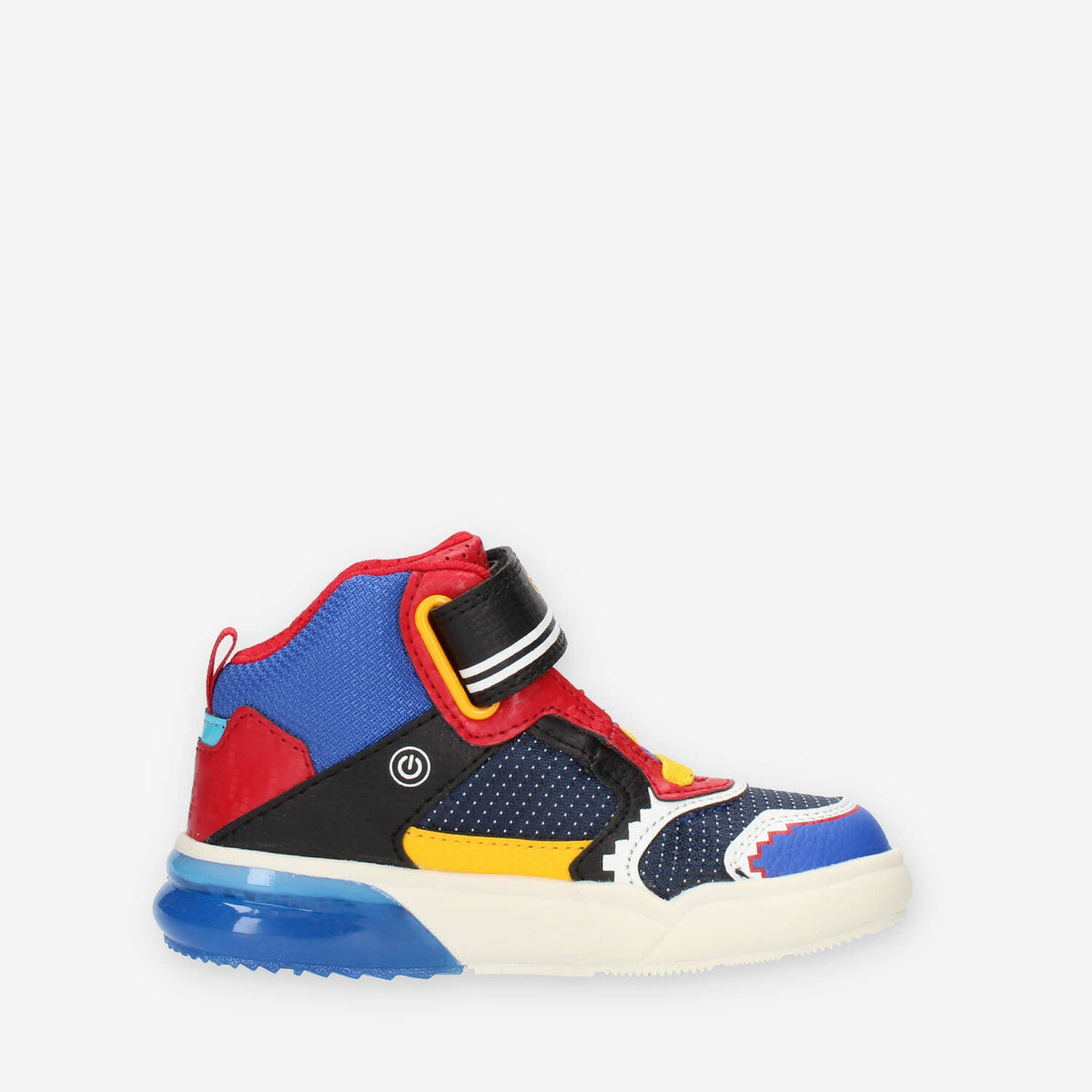 Geox Grayjay Boy Sneakers alte da bimbo con luci blu rosse e gialle