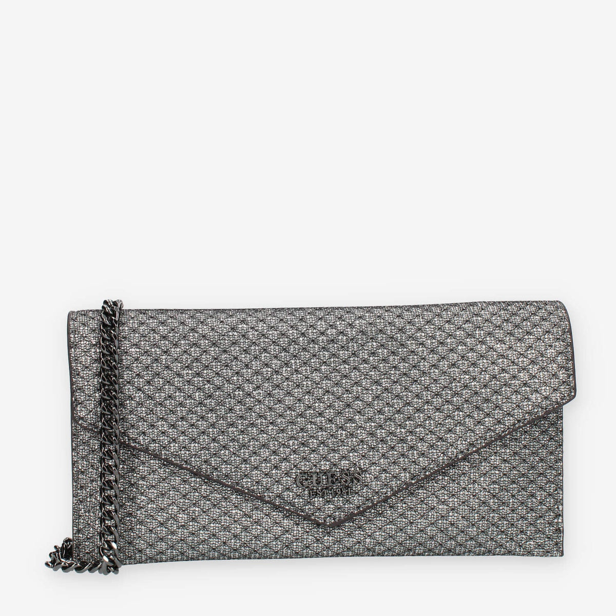 Guess Ever Mini Pochette glitterata argento