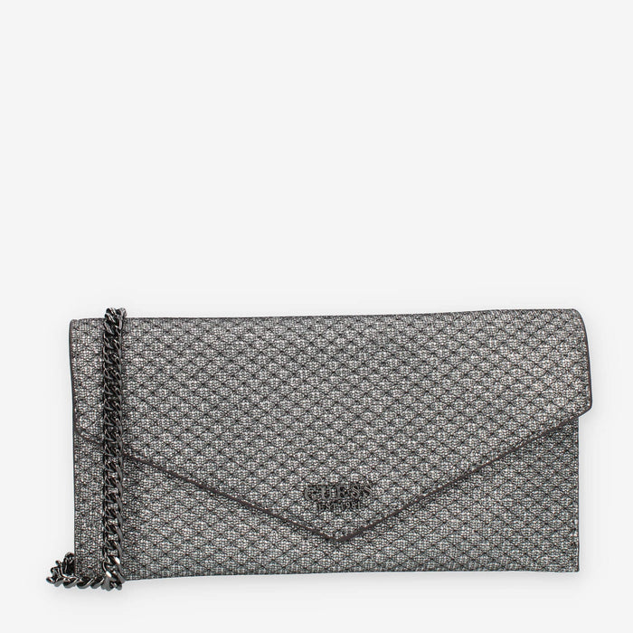 Guess Ever Mini Pochette glitterata argento