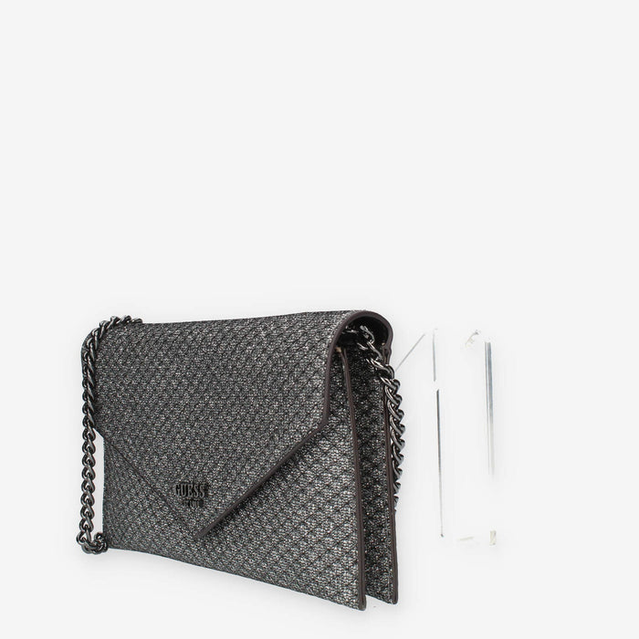 Guess Ever Mini Pochette glitterata argento