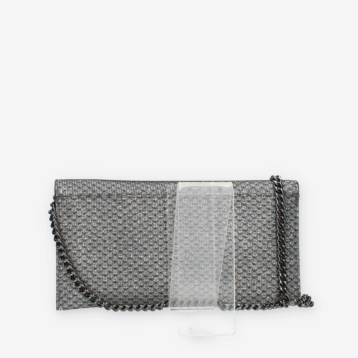 Guess Ever Mini Pochette glitterata argento