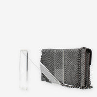 Guess Ever Mini Pochette glitterata argento