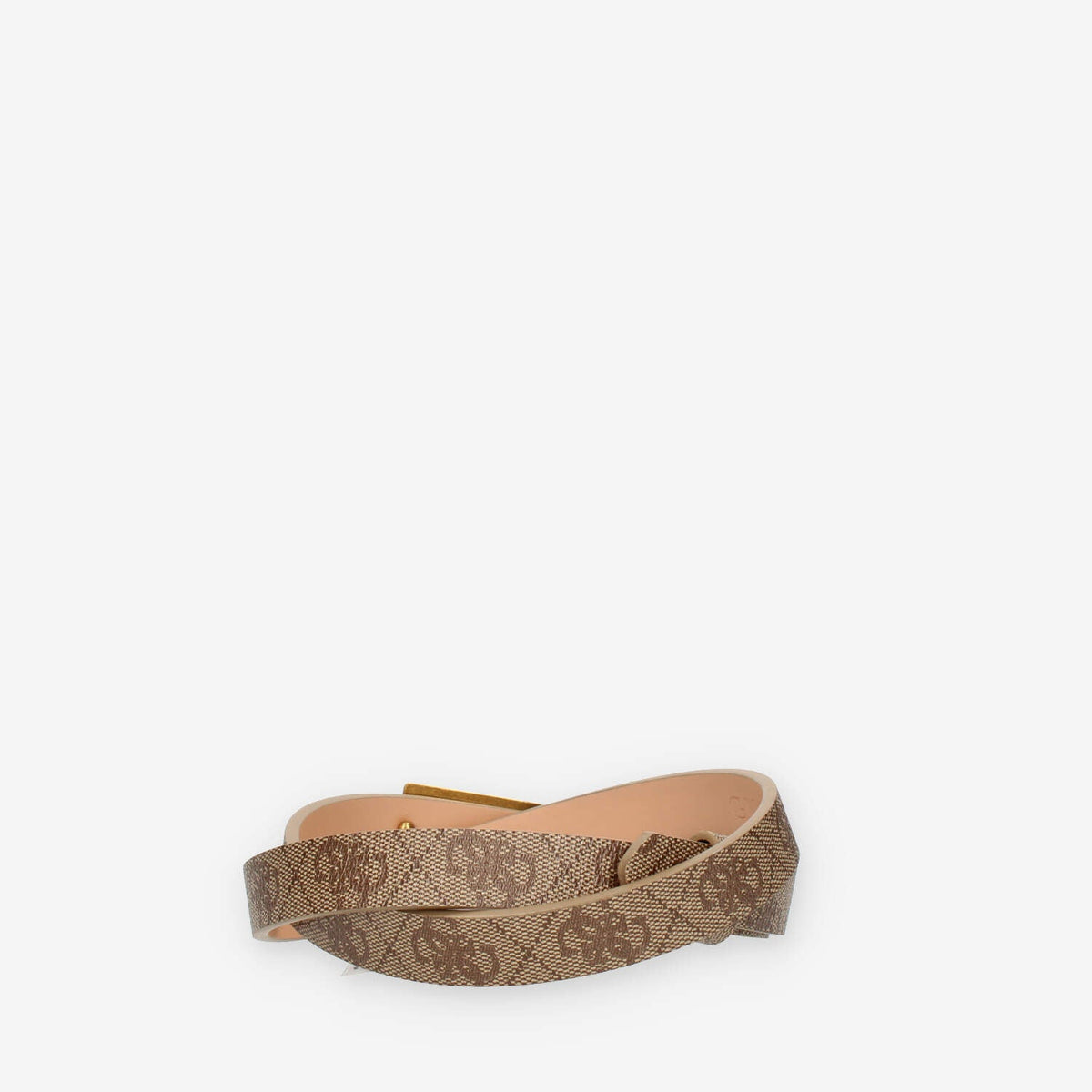 Guess Alexie Cintura beige da donna con fibbia rettangolare con logo