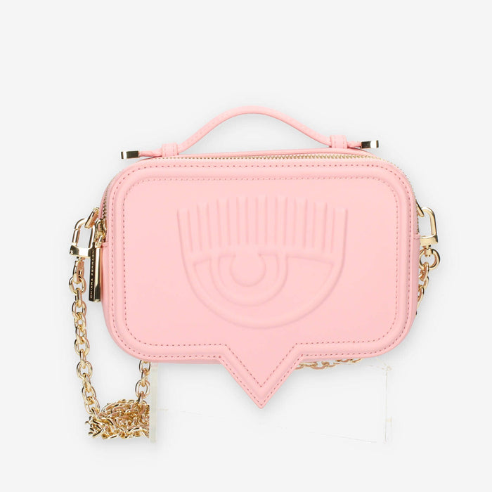 Chiara Ferragni Eyelike Bags Borsa a tracolla rosa chiaro doppio scomparto