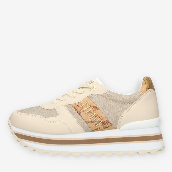 Alviero Martini Sneakers linea junior beige e Geo Classic con glitter