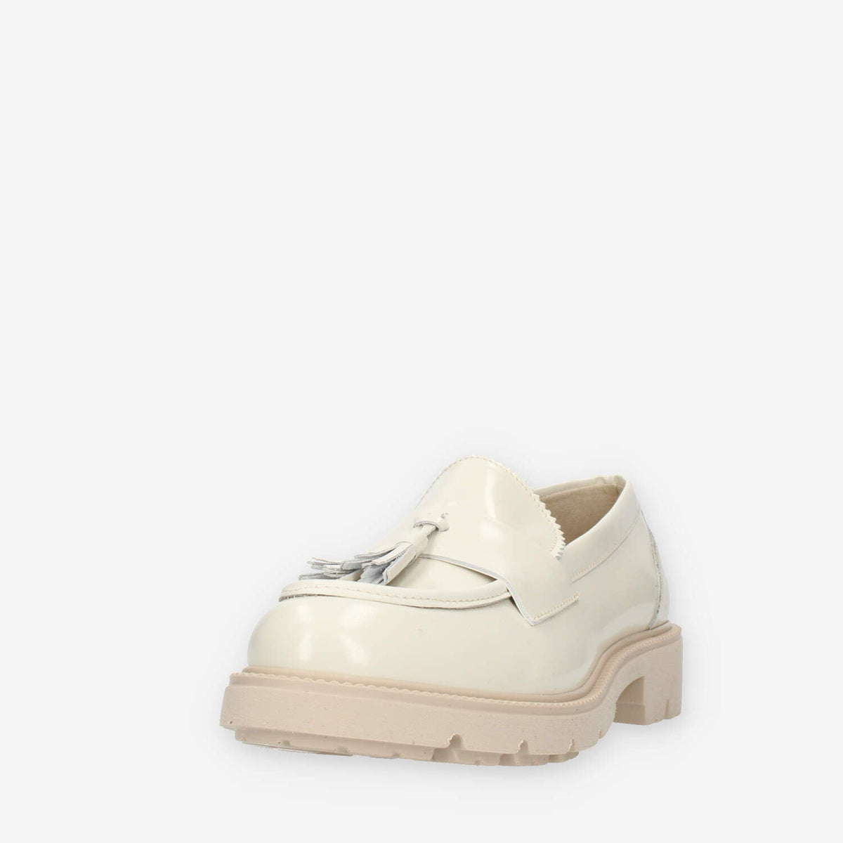 Vsl Mocassini beige da donna con nappine