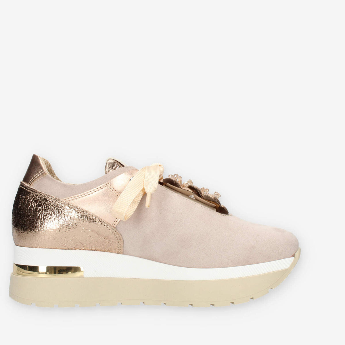 Comart Sneakers nudo da donna con applicazioni in tinta