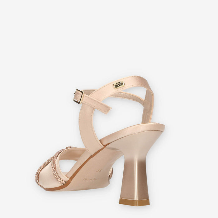 Valleverde Sandali rosa cipria con strass