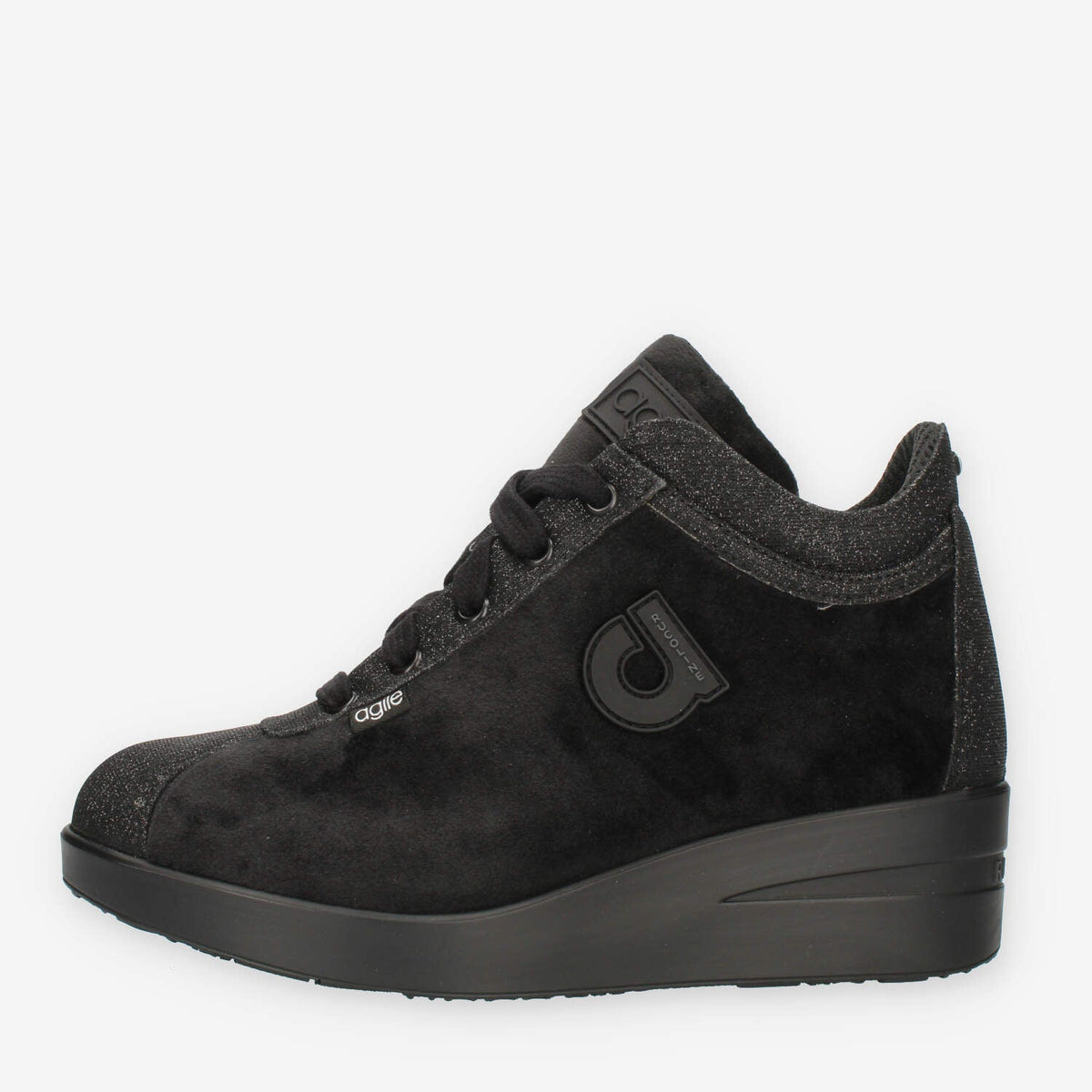 Agile Jackie Sneakers nere in velluto con glitter