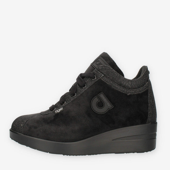 Agile Jackie Sneakers nere in velluto con glitter