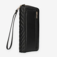 Guess Keillah Portafogli nero trapuntato con zip e polsiera