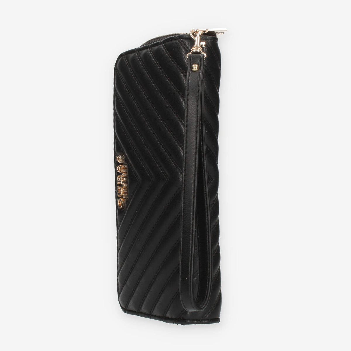Guess Keillah Portafogli nero trapuntato con zip e polsiera