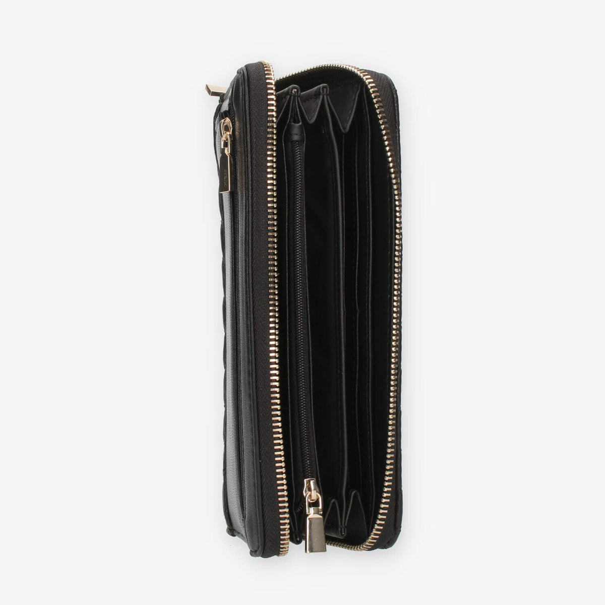 Guess Keillah Portafogli nero trapuntato con zip e polsiera