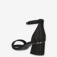 Xti Tentations Sandali neri glitterati con tacco