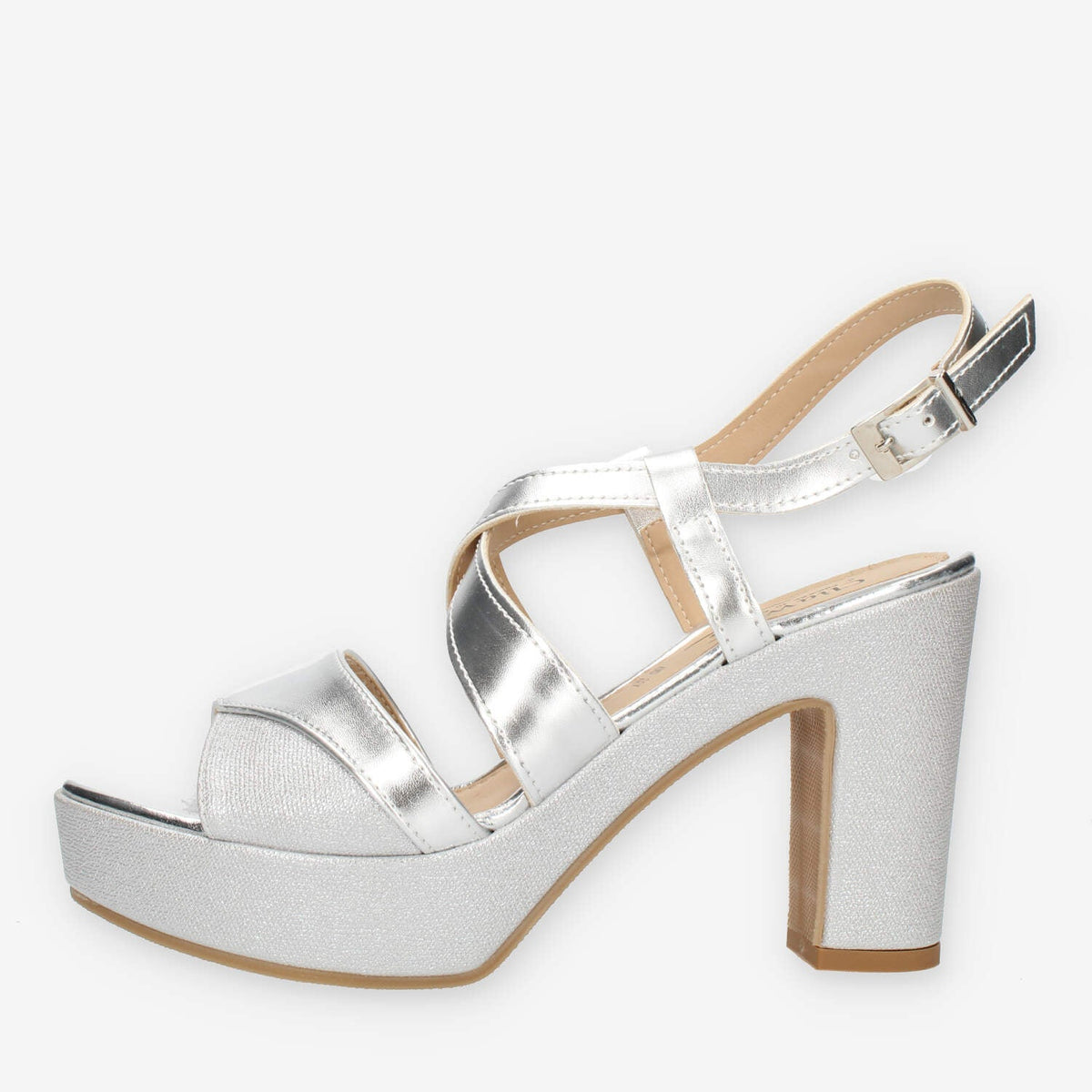 Clia Walk Sandali argento con tacco