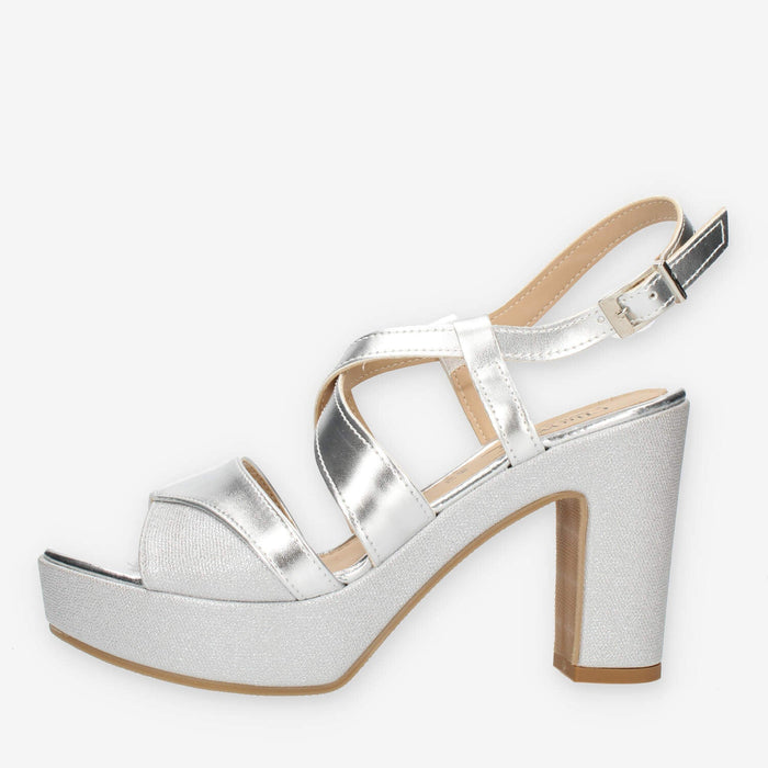 Clia Walk Sandali argento con tacco