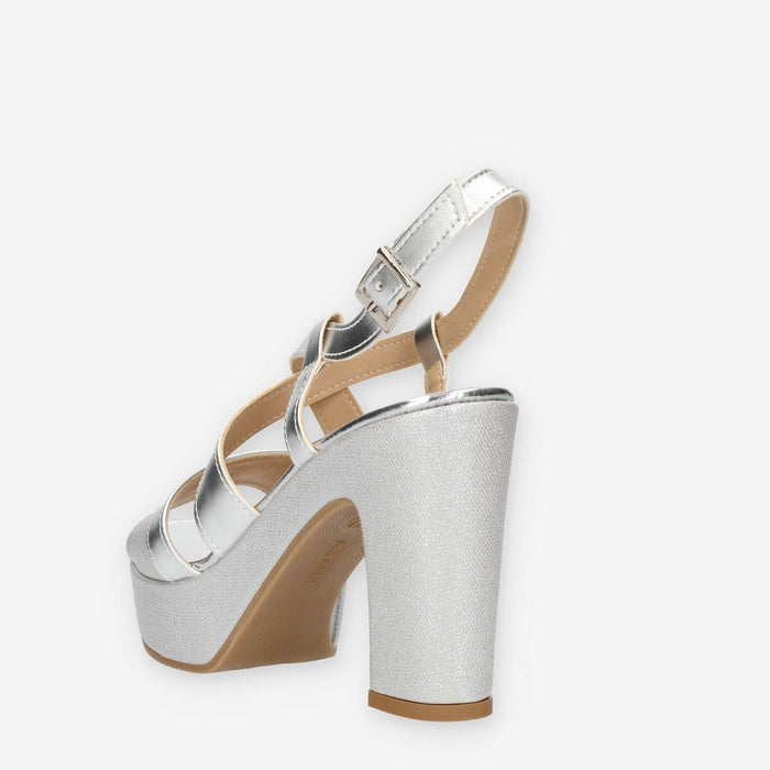 Clia Walk Sandali argento con tacco