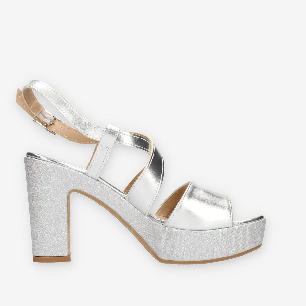 Clia Walk Sandali argento con tacco
