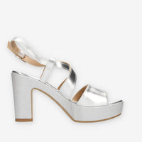 Clia Walk Sandali argento con tacco