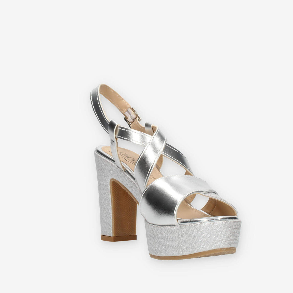 Clia Walk Sandali argento con tacco