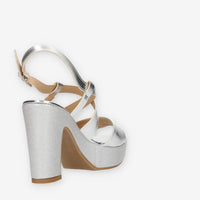Clia Walk Sandali argento con tacco