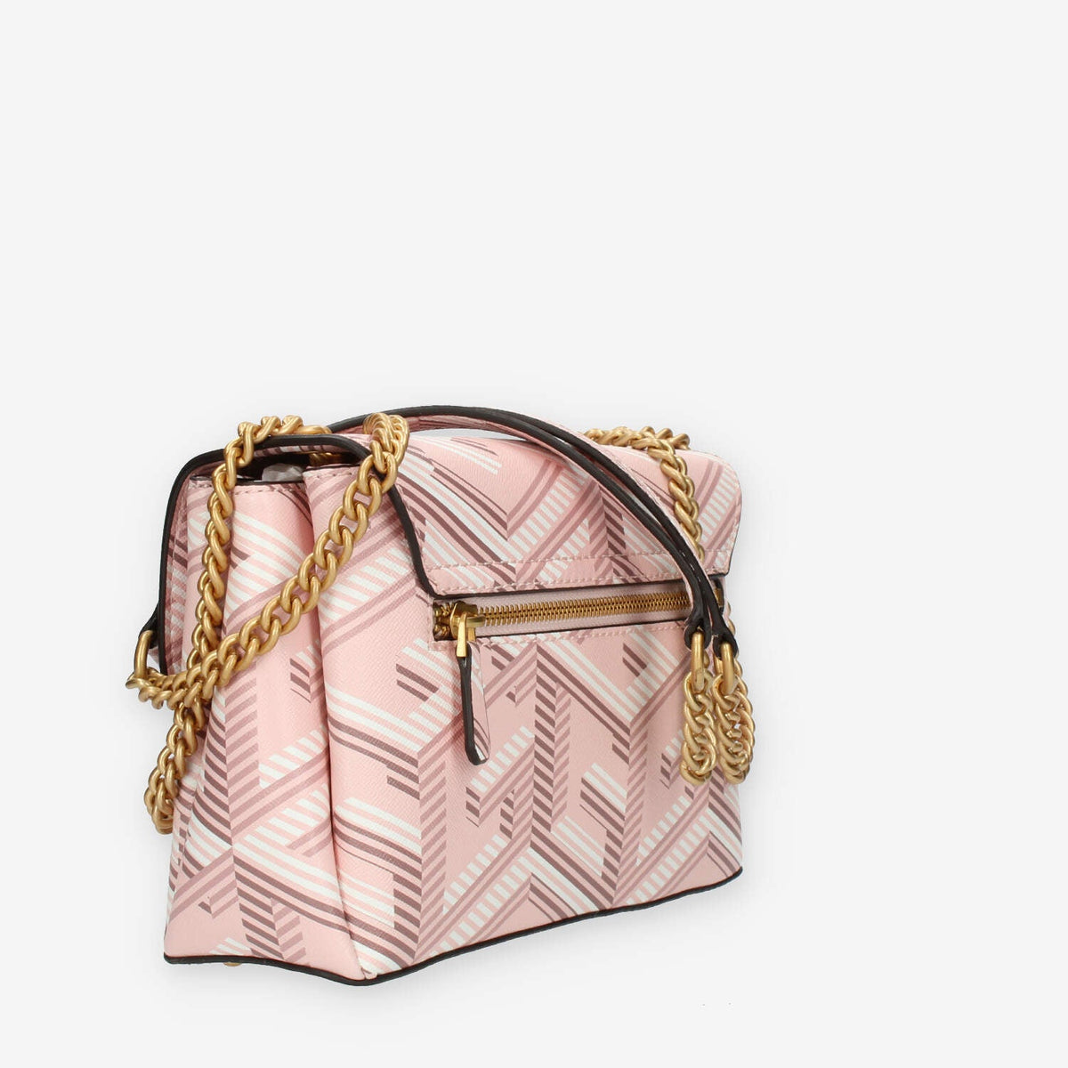 Guess Montreal Borsetta a tracolla a 3 scomparti rosa con lucchetto