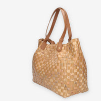 Alviero Martini Prima Classe Borsa Shopping intrecciata cuoio e Geo Classic a 3 scomparti