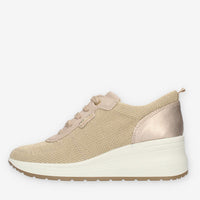 Enval Soft Sneakers beige da donna con zeppa