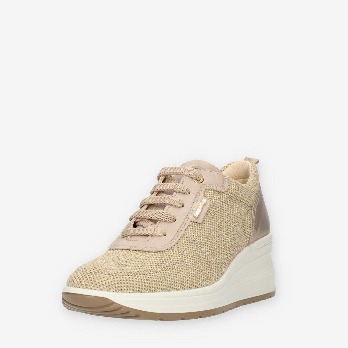 Enval Soft Sneakers beige da donna con zeppa