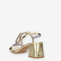 Albano Sandali platino con strass e tacco largo