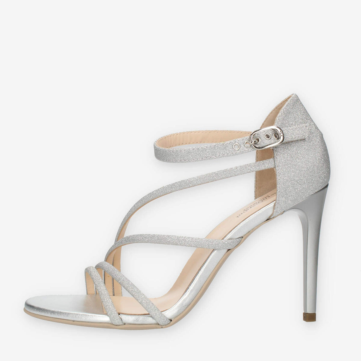 Nero Giardini Sandali da donna con tacco glitterati argento