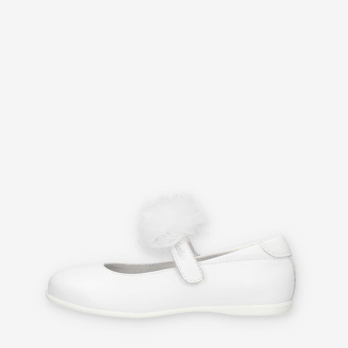 Nero Giardini Ballerine bianche da bimba con pon pon di tulle