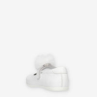 Nero Giardini Ballerine bianche da bimba con pon pon di tulle