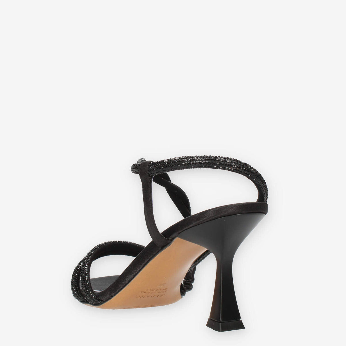 Albano Sandali in raso neri con strass