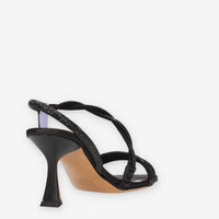 Albano Sandali in raso neri con strass