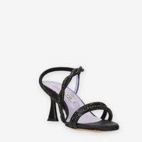 Albano Sandali in raso neri con strass
