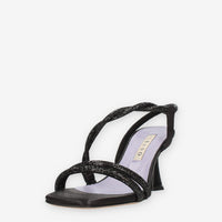 Albano Sandali in raso neri con strass