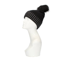 Cappello con strass e pon pon