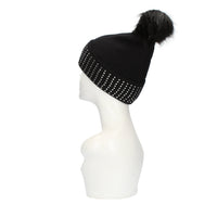 Cappello con strass e pon pon